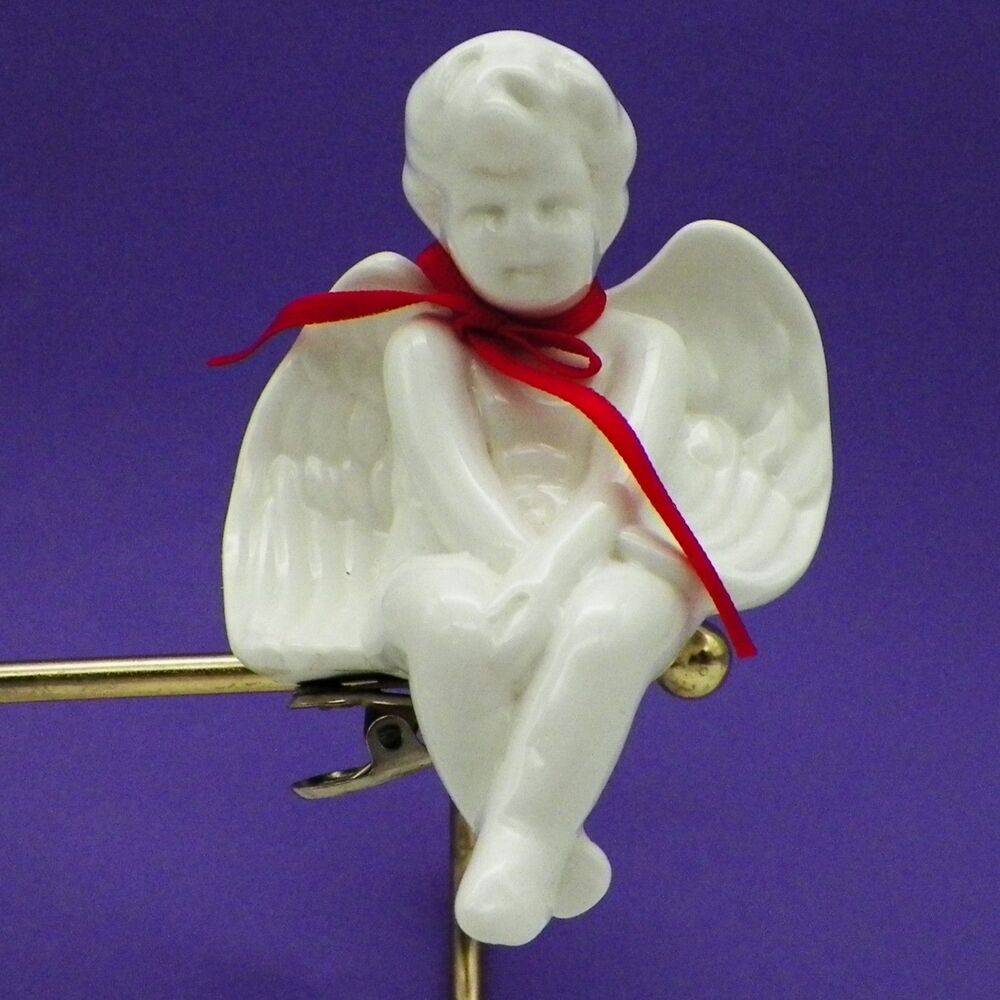 Dept 56 Cherub Angel Bone China Christmas Tree Ornament Clip On Vintage